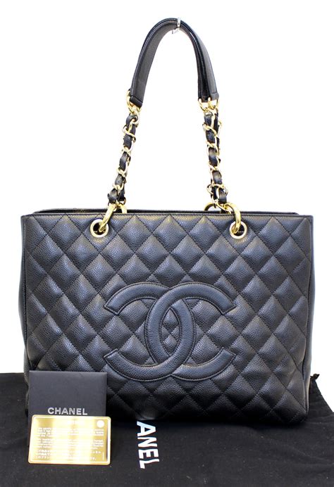 chanel shopping tote black|authentic chanel tote bag.